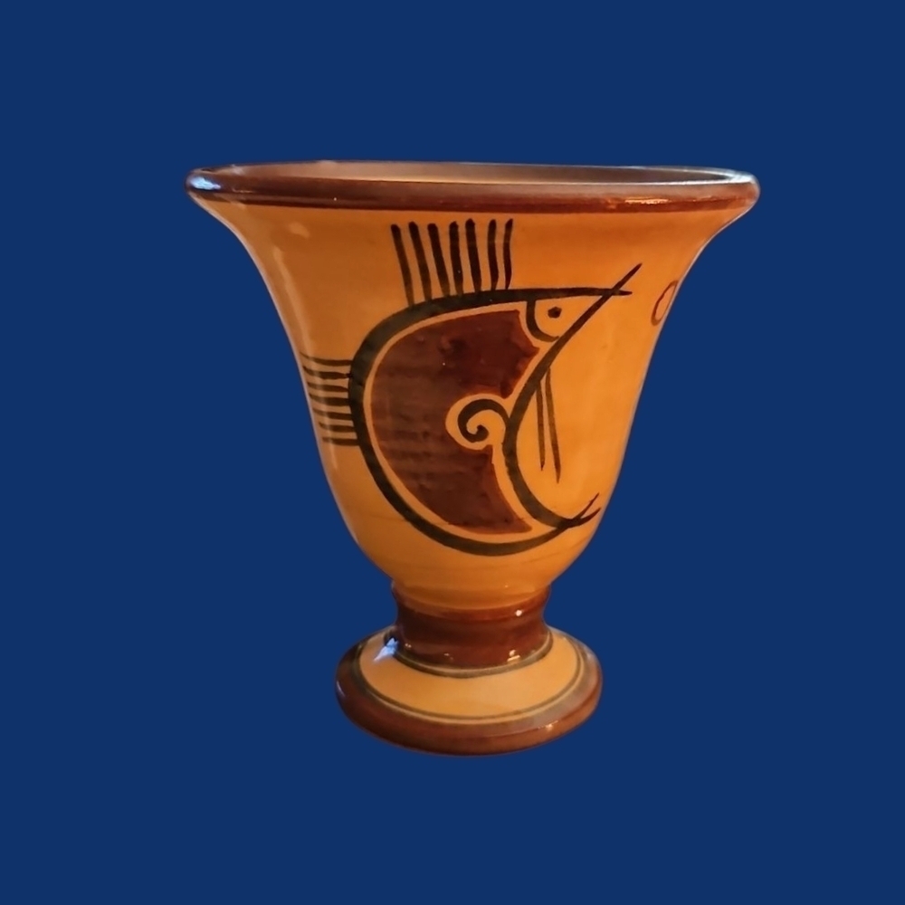 Artisan Handmade Greek Askott Pottery Pythagorean Greedy Cup